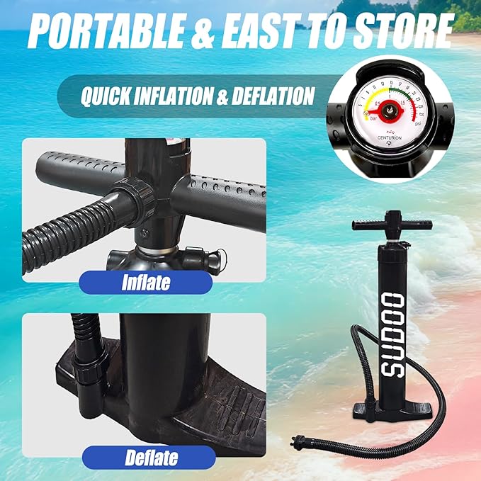 Inflatable Stand Up Paddle Board 10‘x30‘‘- Ultra-Light SUP with Backpack, Pump, Paddle, Coil Leash, 3 Fins, Repair Kit, Stable Design, Non-Slip EVA Deck for Adults & Youth