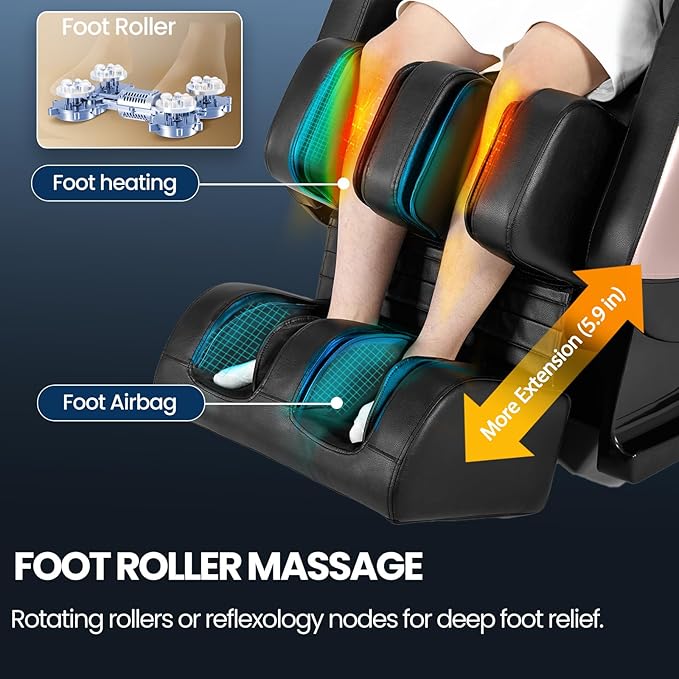 Artist hand Massage Chair Full Body, Zero Gravity Massage Chair Shiatsu Massage Recliner with 5 Auto Modes, Back & Upper Legs Heating, Bluetooth Speakers, Calfrest Extension, Airbags, Foot Rollers