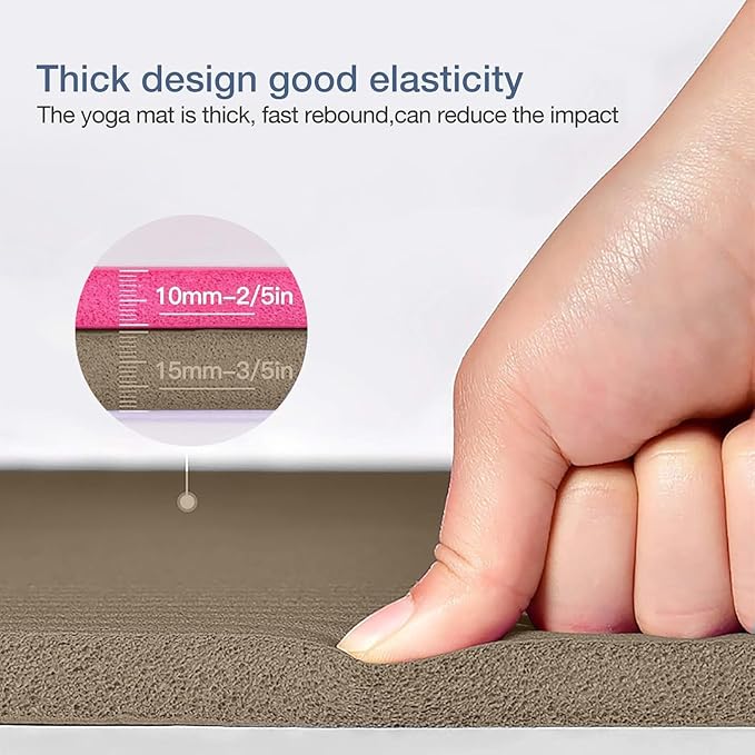 Thick Yoga Mat Non Slip, Large Size 72" L x 32" W x 0.6" TH, Premium Exercise & Fitness Mat with Carrying Strap and Bag, Workout Mats for Home