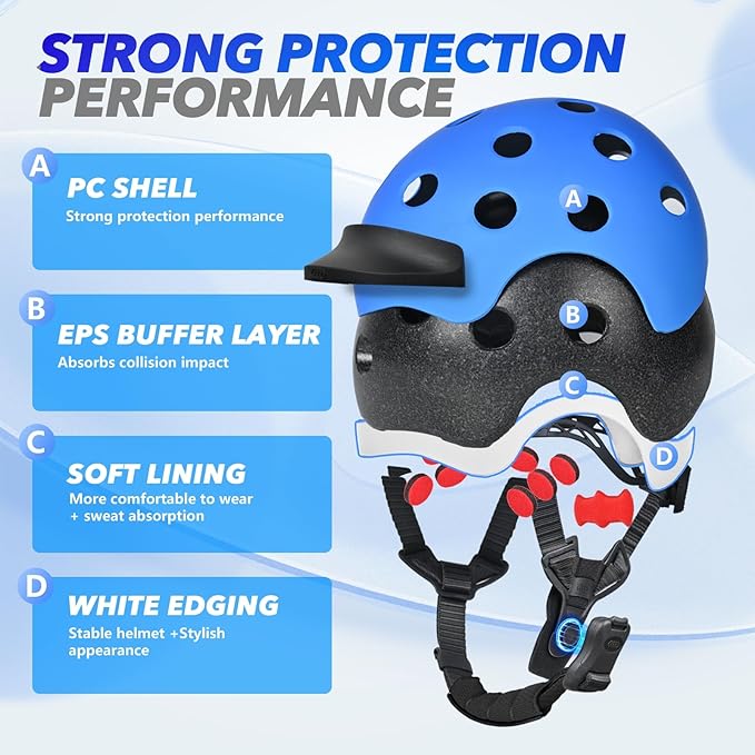 Kids Bike Helmet for 5-8-14 Kids Skateboard Helmet Boys Girls Child Youth Adjustable Lightweight Ventilation and Multi-Sports Scooter Cycling Roller Balance Bike