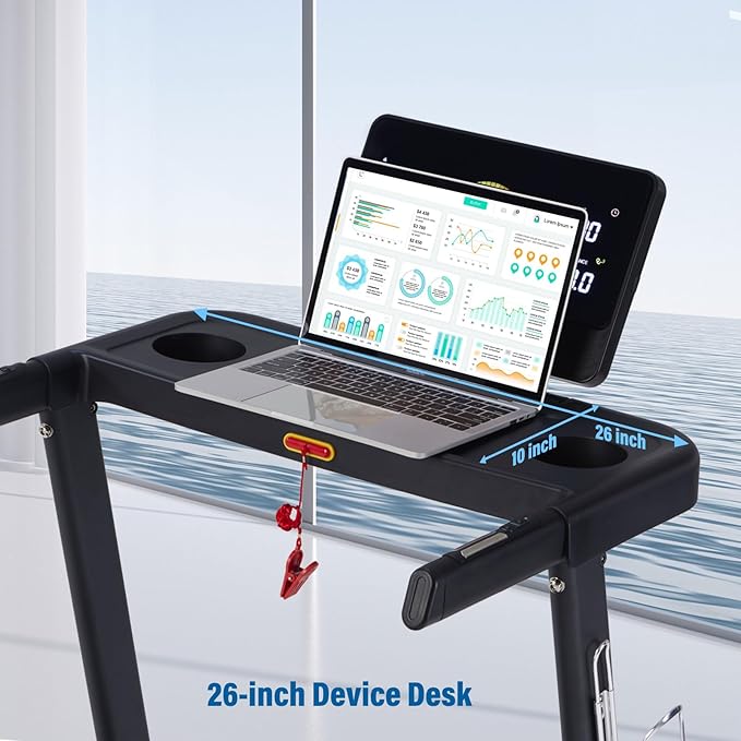 Treadmills for Home, 350 lbs Capacity, 10 MPH, 3.0HP Incline Treadmill with Bluetooth APP, 17 * 46" Belt, Running Threadmills Machine, LCD Display, 36 Programs