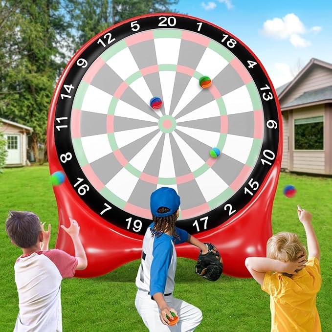 Inflatable Soccer Dart Board, Giant Kick Darts,Indoor Outdoor Lawn Yard Games for Kids Adults Family, Big Jumbo Carnival Games for Party | 6ft Dart Boards with Pump Accessories