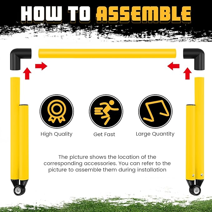 8 Pcs Adjustable Speed Training Hurdles 6" 9" 12" Speed Agility Hurdle Jumping Training Fitness Equipment Plyometric for Athletes Soccer Basketball Track Field