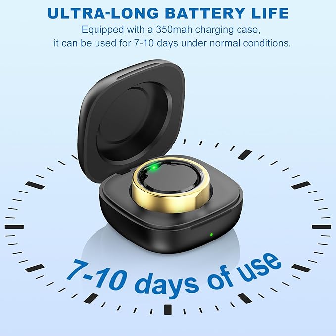 Smart Ring for Women & Men-Size First Before You Buy, No APP Subscription,7-10 Days of Use,Sleep|Activity|Stress|Heart Rate Tracker, Compatible with iOS and Android (Rose Gold, 9)