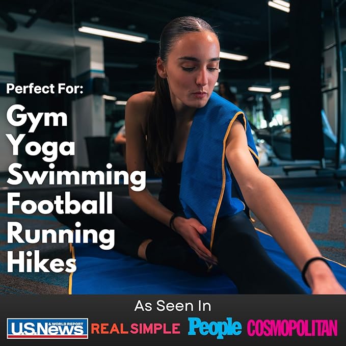 ECCOSOPHY Microfiber Beach Towel – Quick Dry Gym Towel, Highly Absorbent with Ribbed Texture, Lightweight – Ideal for Travel, Pool, Yoga, Fitness & Outdoor Adventures – 60x30 Navy