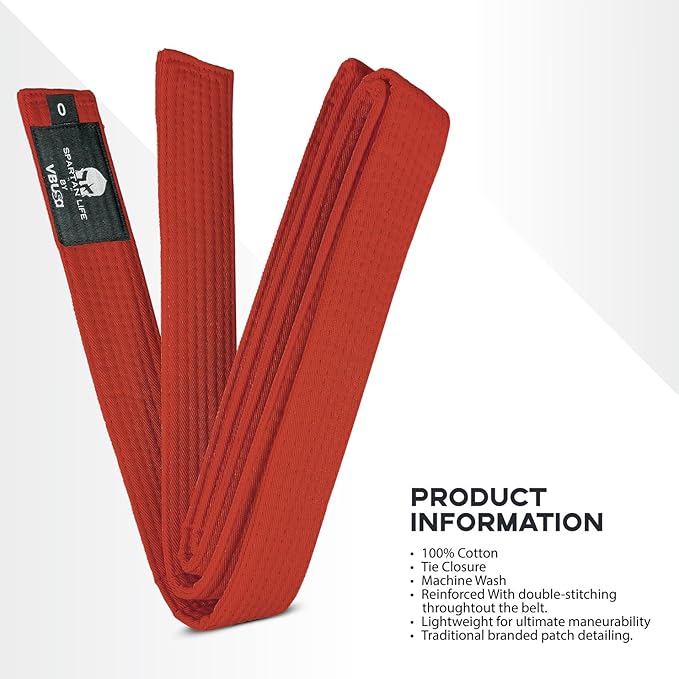 Karate Belt, All-Purpose Martial Arts Belt, Judo, Taekwondo Belt, Durable MMA Color Rank TKD Belt Size 0-6.