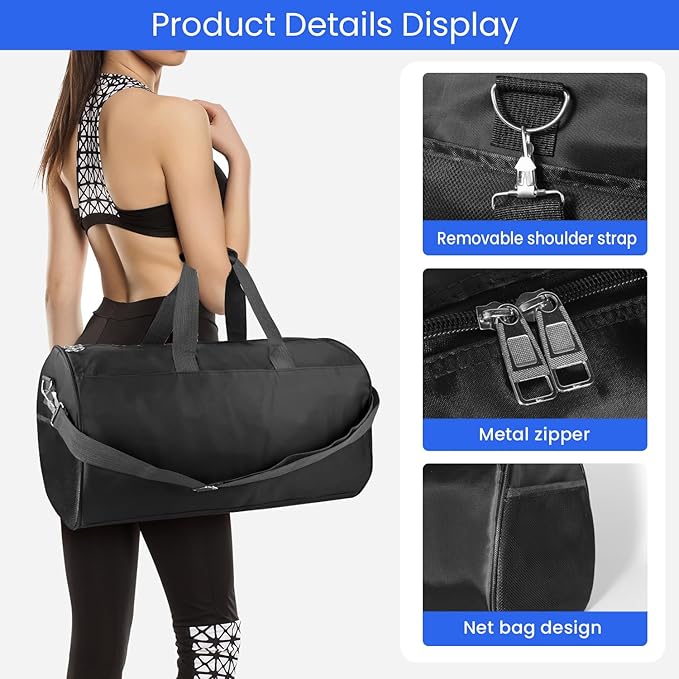 C&F BOGMOST Small Gym Bag for Travel & Duffel - 20 Inch Lightweight Carry On Bag for Men & Women, Mini Duffel Bag,Perfect for Sports, Weekend Trips, and Overnight Stays, Beige