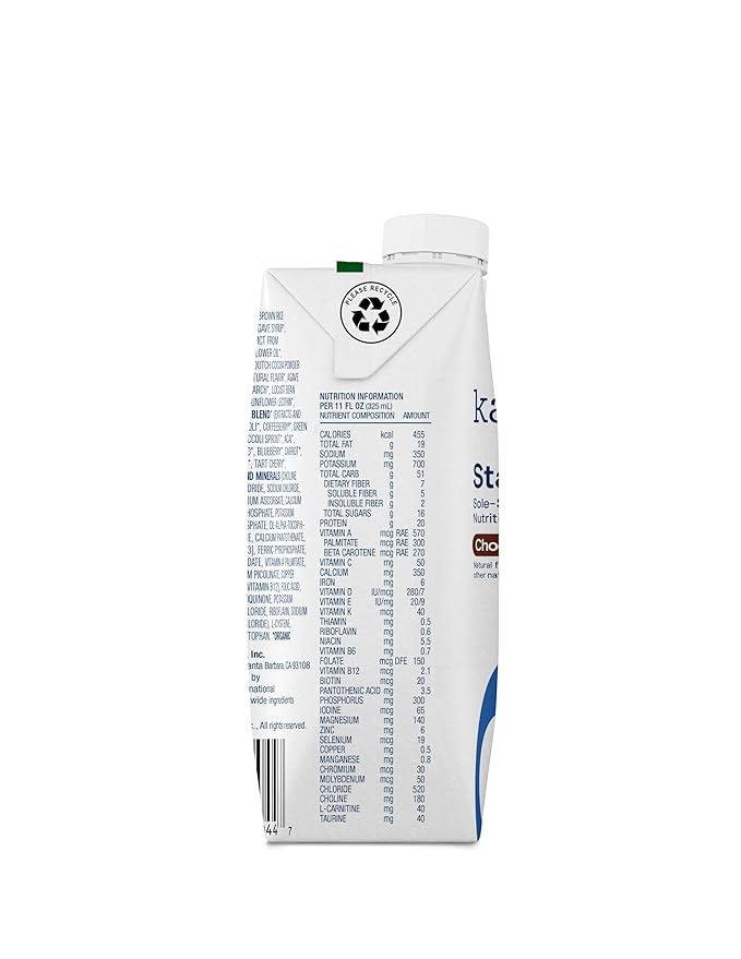 KATE FARMS Organic 1.4 High Calorie Nutrition Shake, Chocolate, 20g Protein, 27 Vitamins and Minerals, Meal Replacement, 11 oz (6 Pack)