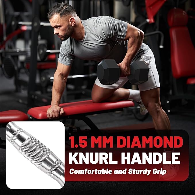 PAPABABE Hex Dumbbell Set 45-550 lb, Rubber Encased Home Gym Dumbbells, Weights Dumbbells for Women & Men, Hand Weight for Strength Training