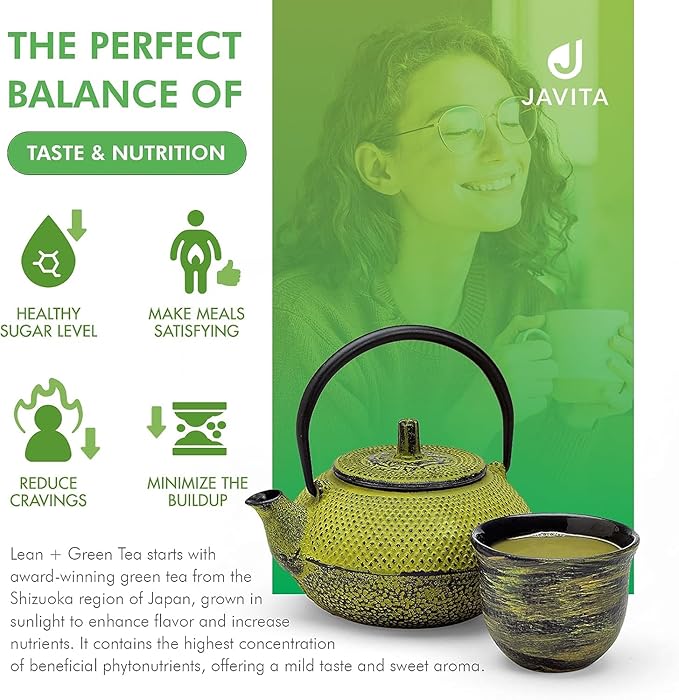 Lean + Green, Premium, 100% Japanese Matcha Green Tea, Garcinia Cambogia (as Super Citrimax) & Gymnema Sylvestre, for Weight Management, Appetite Control 24 ct - 1 Box, Javita