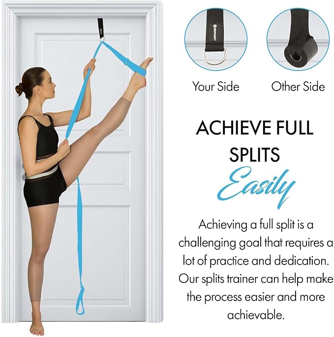 Stretching Strap With Door Anchor - Stretching Equipment to Improve Legs Flexibility - Splits Trainer For Home Ideal In Ballet, Dance, Cheerleading, Taekwondo, Yoga, Pole Dancing & Gymnastics