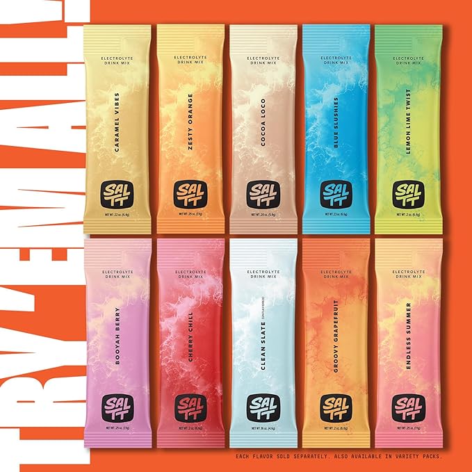 Keto Chow SALTT Electrolytes Powder Packets, Mondo Melon (30 Hydration Packets) - Magnesium, Potassium, Sodium, Trace Minerals - Vegan, Sugar Free, Gluten Free - Travel Essentials - Made in USA