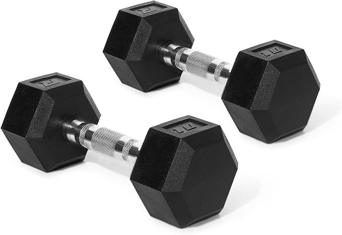 RitFit 5-650 LBS PVC Encased Hex Dumbbell Sets with Optional Rack for Home Gym, Hand weight with Chrome Handle for Strength Training, Workouts