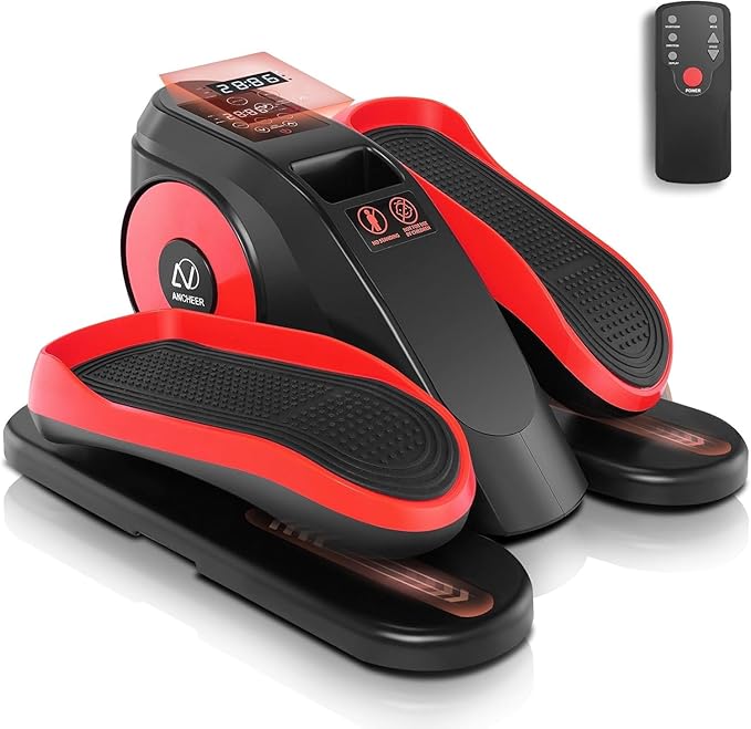 ANCHEER Under Desk Elliptical, Ellipse Leg Exerciser for Seniors Fully Assembled , Electric Seated Pedal Exerciser with Remote Control & 12 Adjustable Speed/Resistance
