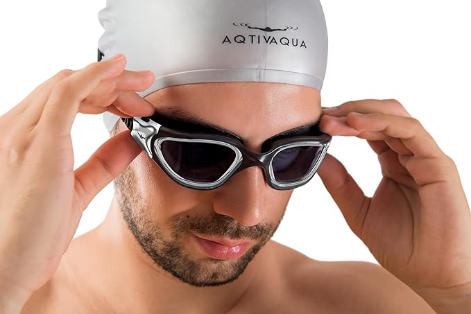 AqtivAqua Swimming Goggles, DX Wide View Swim Goggles for Adult Men Women, Anti Fog No Leaking