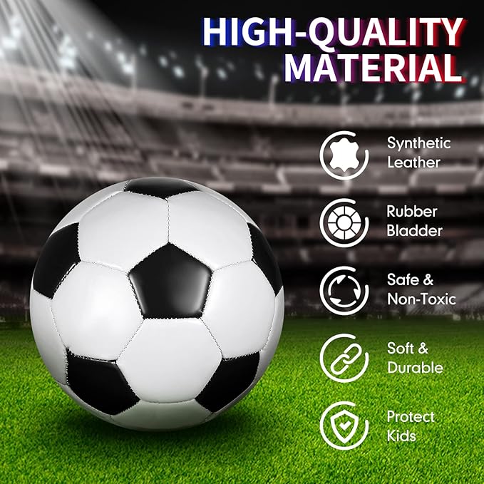 HyDren 4 Pack Soccer Ball with Pump Official Size 4/5 Deflated Soccer Balls Bulk for Outdoor Indoor Practice Training Sport Gift for Kids Boys Teen Youth Adult