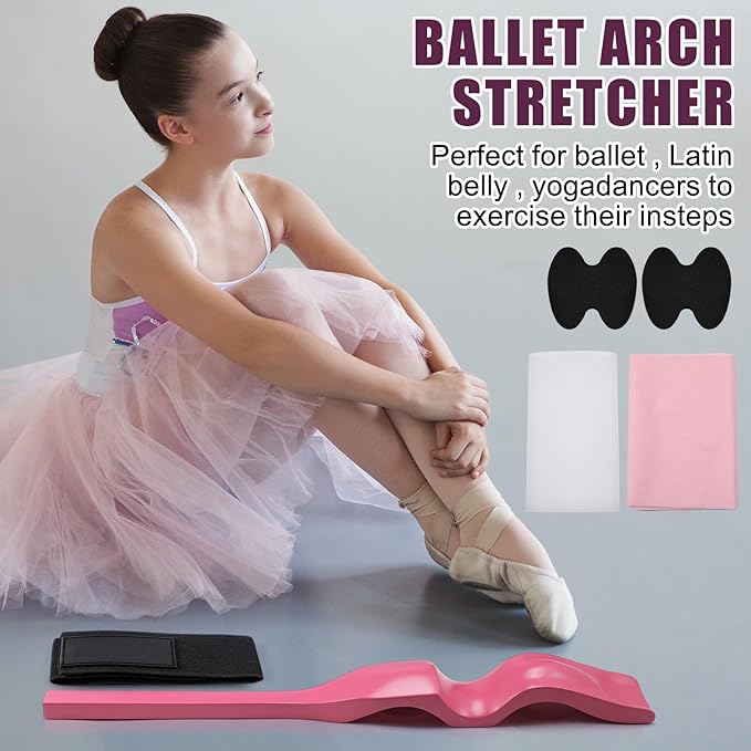 Ballet Foot Stretcher Set Dance Stretching Equipment Pine Dance Feet Arch Enhancer with Elastic Stretch Band 2 Pads Leg Strap Carry Bag for Dancers Gymnastics Yoga Flexibility Workout