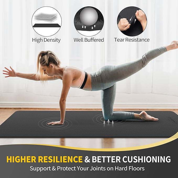 CAMBIVO Extra Wide Yoga Mat for Women and Men (72"/84"x 32"x 1/4") TPE Workout Mat, Non-slip Large Exercise Fitness Mat for Yoga, Pilates, Workout