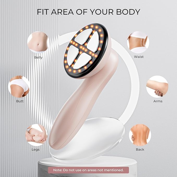 Depsoul Cellulite Massage Tool - 3 Modes 10 Levels Electric Cellulite Body Massager Machine, Skin Tightening Device with Heating Function for Home Use on Belly, Arm, Waist, Leg, Buttocks, Back