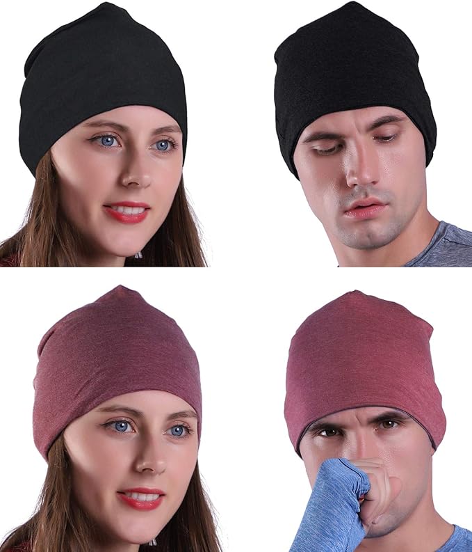 9" Multifunctional Lightweight Beanies Hats Snug Fitting, Running Skull Cap Helmet Liner Sleep Caps