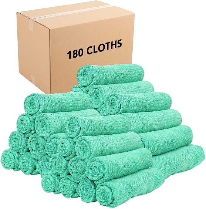 Arkwright Microfiber Gym Towel - Pack of 12 - Super Soft, Quick Dry Workout Sweat Towels, 300 GSM Lightweight & Absorbent for Sports, Working Out, Yoga, and Spa, 16 x 27 in, Green