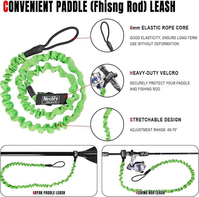 Angler Kayak Paddles Carbon Fiber Shaft and Plastic Blade, Floating Adjustable Fihsing Kayak Oars with Paddle Leash, 230-250cm/90-98 inch