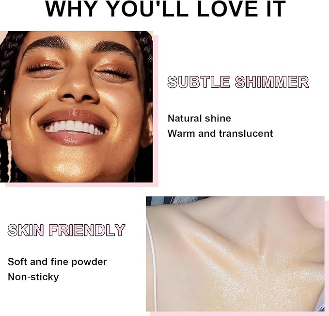 Hair and Body Glitter Spray, Holographic Glitter Highlighter Powder, Face Body Clothes Shiny Glitter, Loose Shimmer Hairspray Festival Rave Prom Accessories (Gold)