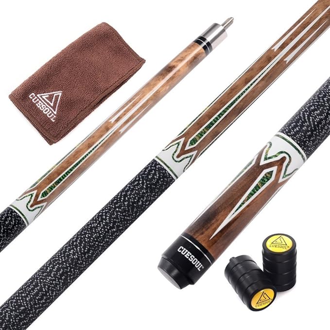 CUESOUL 58 Inch 19oz/20oz Maple Billiard Stick Pool Cue Set 11.5mm/13mm Tip[Weight Adjustable]