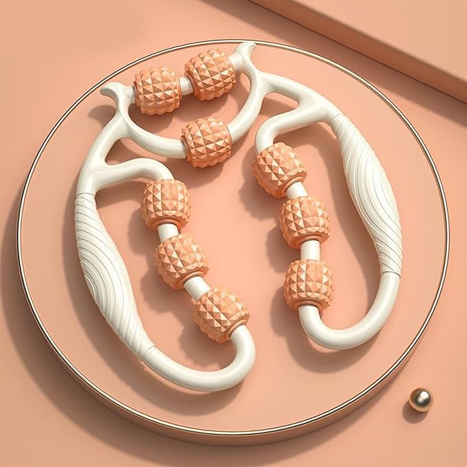 HEEPDD 9 Wheels Muscle Roller, Leg Massager Muscle Relaxation Stretching Roller Foam Roller Deep Tissue Massager for Thigh Arms Leg Waist (Orange)