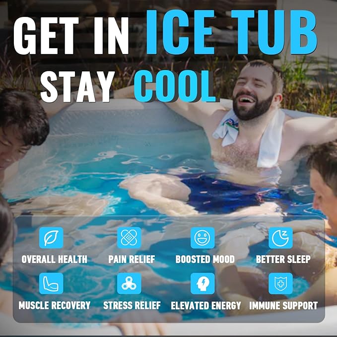 Inflatable Octagonal Ice Bath Tub for Groups, Party Cold Plunge Recovery Tub with Insulated Lid, Fits 8–10 People, 660 Gallon Capacity, 78.74" x 78.74" x 27.56", Portable Durable Design