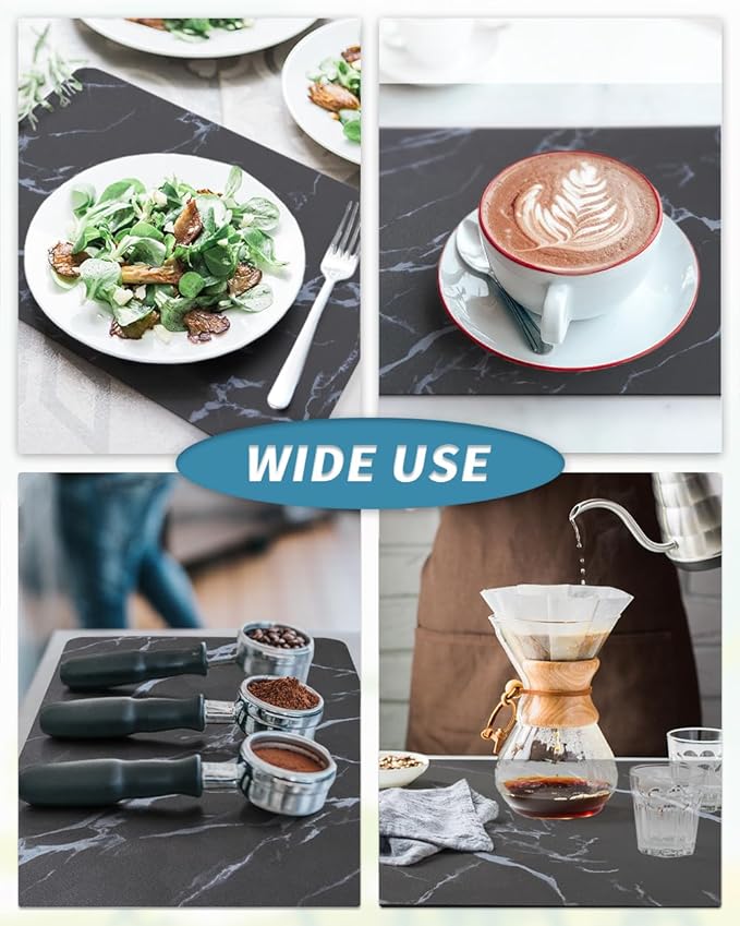 AMOAMI-Coffee Mat Hide Stain Rubber Backed Absorbent Dish Drying Mat for Kitchen Counter-Coffee Bar Accessories Fit Under Maker Machine Pot Espresso Machine Dish Rack 16"x24"