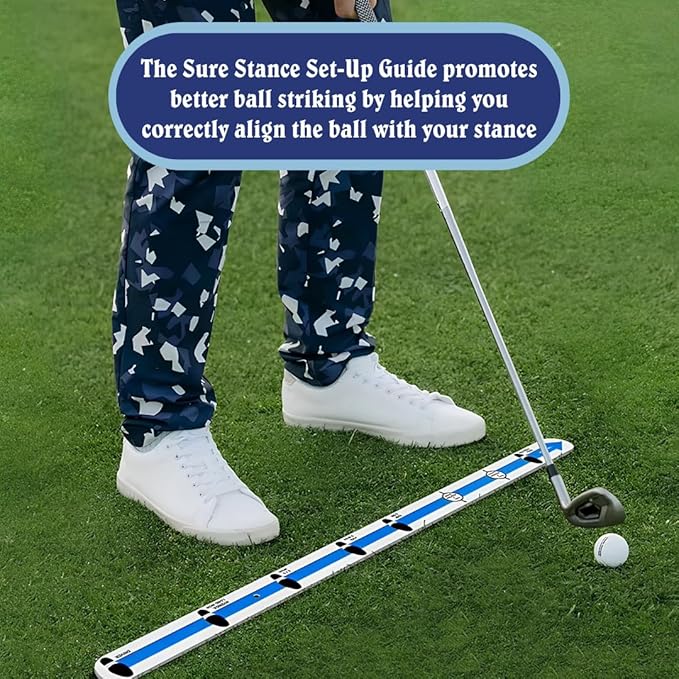 Putting Rail & Golf Stance Training Aid 2-in-1 | Golf Alignment & Putting Ruler 36 Inches with Carrying Case