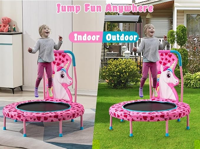 No-Gap 36" Mini Trampoline Toddler Trampoline with Handle for Kids, 36 inch Indoor Garden Small Kid Trampoline Baby Trampolines with Super Safe Cover for Toddlers Ages 2 to 5