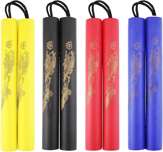 4 Pack Foam Rubber Training Sticks, Martial Art Sticks for Kids & Beginners Practice and Training