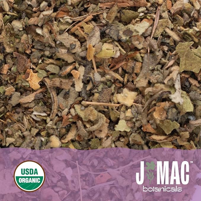 J Mac Botanicals Organic Mullein Leaves (16 oz) Certified USDA Organic. Loose Leaf Mullein Herbal Tea
