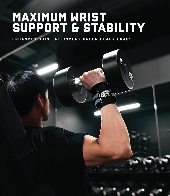 Gymreapers Weightlifting Wrist Wraps (IPF Approved) 18" Professional Quality Wrist Support with Heavy Duty Thumb Loop - Best Wrap for Powerlifting Competition, Strength Training, Bodybuilding