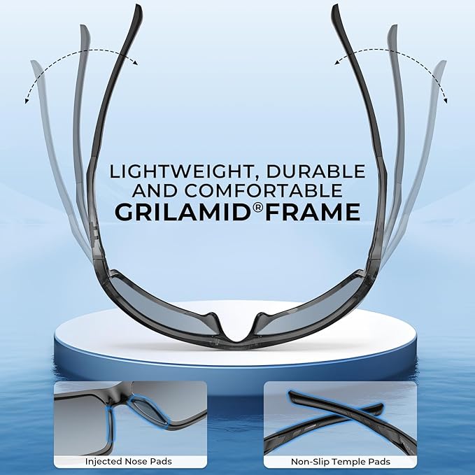 KastKing Chippewa Polarized Fishing Sunglasses, UV400 Protection Full Wrap Frame Sports Cycling Sunglasses, 1.0mm TAC Lenses