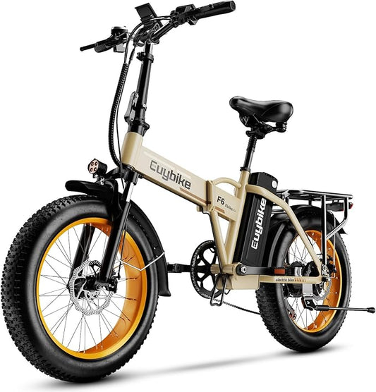 1000W Folding Electric Bike, 48V 20AH Large Removable Battery E Bike, 30+MPH, 80 Miles Max Range, 20" Fat Tire Electric Bike for Adults, Adult Electric Bicycles for Commute Beach Snow