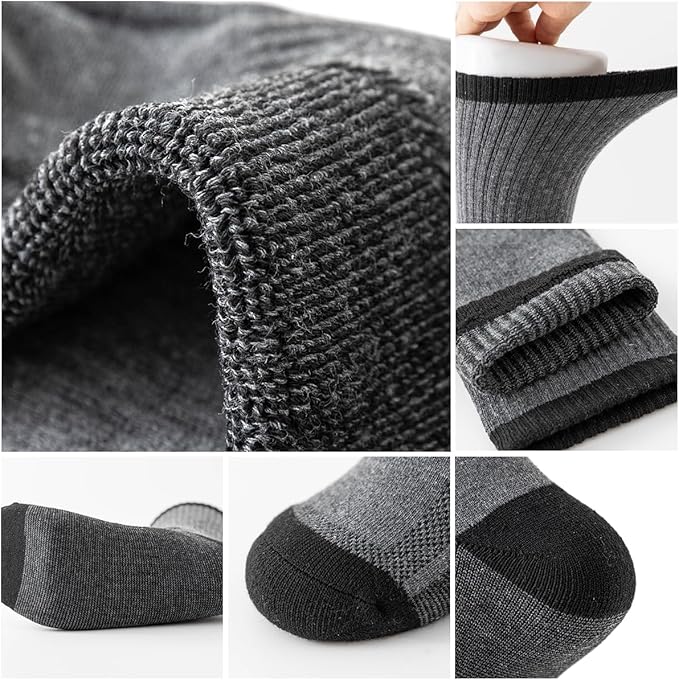 JOYNÉE 8 Pairs Mens Breathable Athletic Crew Socks Arch Support Cushioned Socks for Hiking Sports Running,Sock Size:10-13