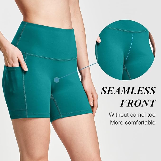 baleaf Women's 8"/ 5"/ 3" Biker Shorts High Waist Yoga Workout Gym Running Volleyball Spandex Shorts with Pockets