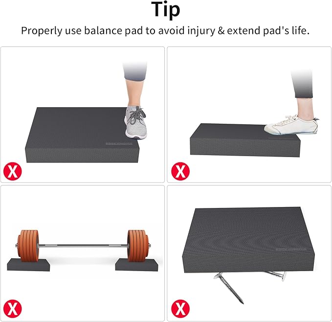 Balance Pad 19.8 * 15.7 * 2.4",XL Balance Pad for Physical Therapy,Extra Large Foam Balance Board Stability Pad for Rehabilitation Core Training Stretching Mobility