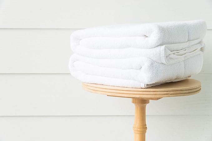 CH White Bath Towels Bulk - 22 x 44 Inches, 100% Cotton Economy Light Weight Towels for Commercial Use - Quick Dry, Ultra-Soft, and Absorbent Bulk Towels (36 Pack)