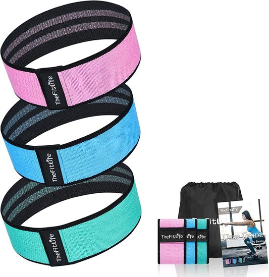 TheFitLife Resistance Exercise Bands for Women - Fabric Workout Bands for Booty, Hip, Glute, Leg, Thigh, Squat, Butt Lift Excersize and Fitness Loop Bands for Home Gym