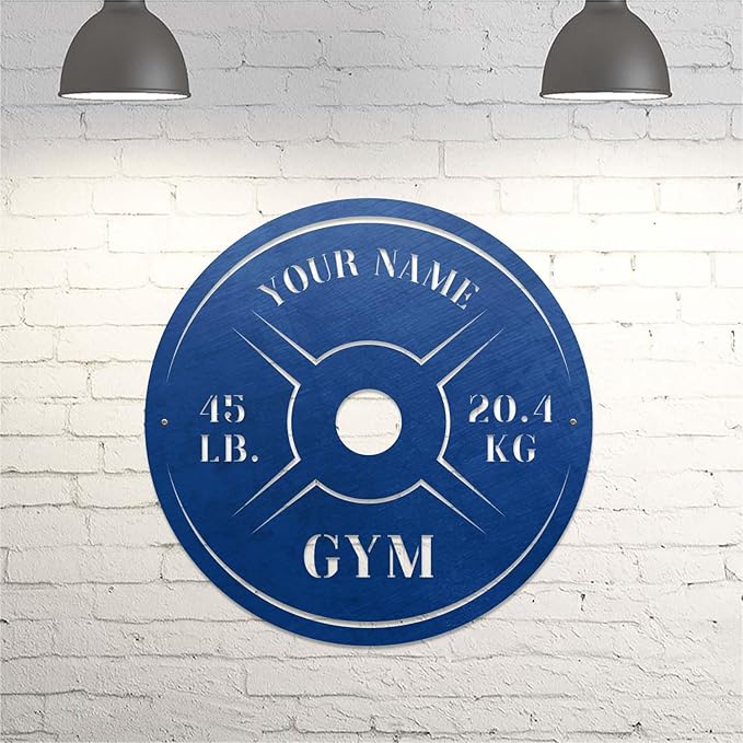 Personalized Home Gym LED Tin Metal Sign Multiple Sizes, Weight Lifting Exercise Workout Room Training Fitness Center Motivational Inspirational Quotes Decor Wall Art Hanging Accessories (07 LED)