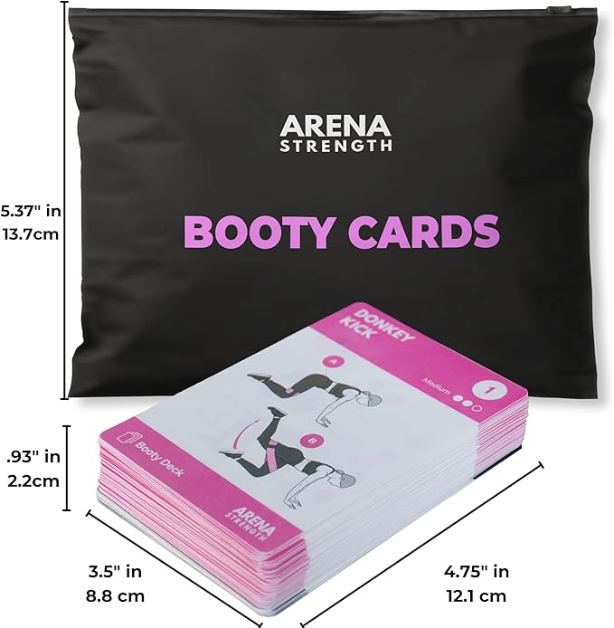 Arena Strength Workout Cards - Instructional Fitness Deck for Booty Band Workouts, Beginner Fitness Guide for Resistance Band Training Exercises at Home. Includes Workout Routines.
