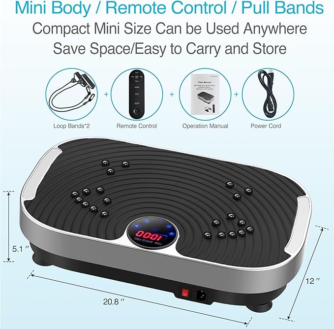 AXV Vibration Plate Exercise Machine Whole Body Workout Vibrate Fitness Platform Lymphatic Drainage Machine for Weight Loss Shaping Toning Wellness Home Gyms Workout