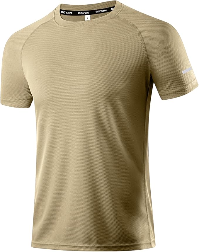 Boyzn 1, 3, 5 or 7 Pack Men's Workout Running Shirts, Dry Fit Moisture Wicking T-Shirt, Gym Athletic Short Sleeve Tee Shirts