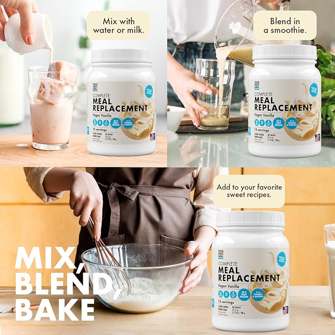 Yes You Can! Complete Meal Replacement - 15 Servings, 20g of Protein, 0g Added Sugars, 21 Vitamins and Minerals - All-in-One Nutritious Meal Replacement Shake (Vanilla)