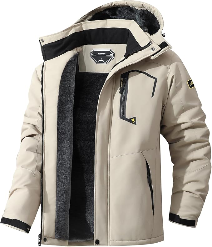 Men's Ski Jacket Warm Winter Snow Coat Waterproof Mountain Windbreaker Snowboarding Jacket Hooded for Hiking Traval
