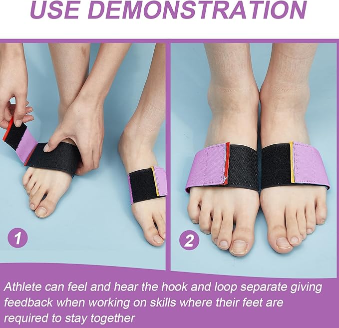 Shappy 2 Pairs Gymnastics Sticky Toes Tumbling Equipment, Cheer Coach Essentials, Back Handspring Helper for Stunt Coach, Athlete Adjustable Bands, Help Training Back Flip Tuck